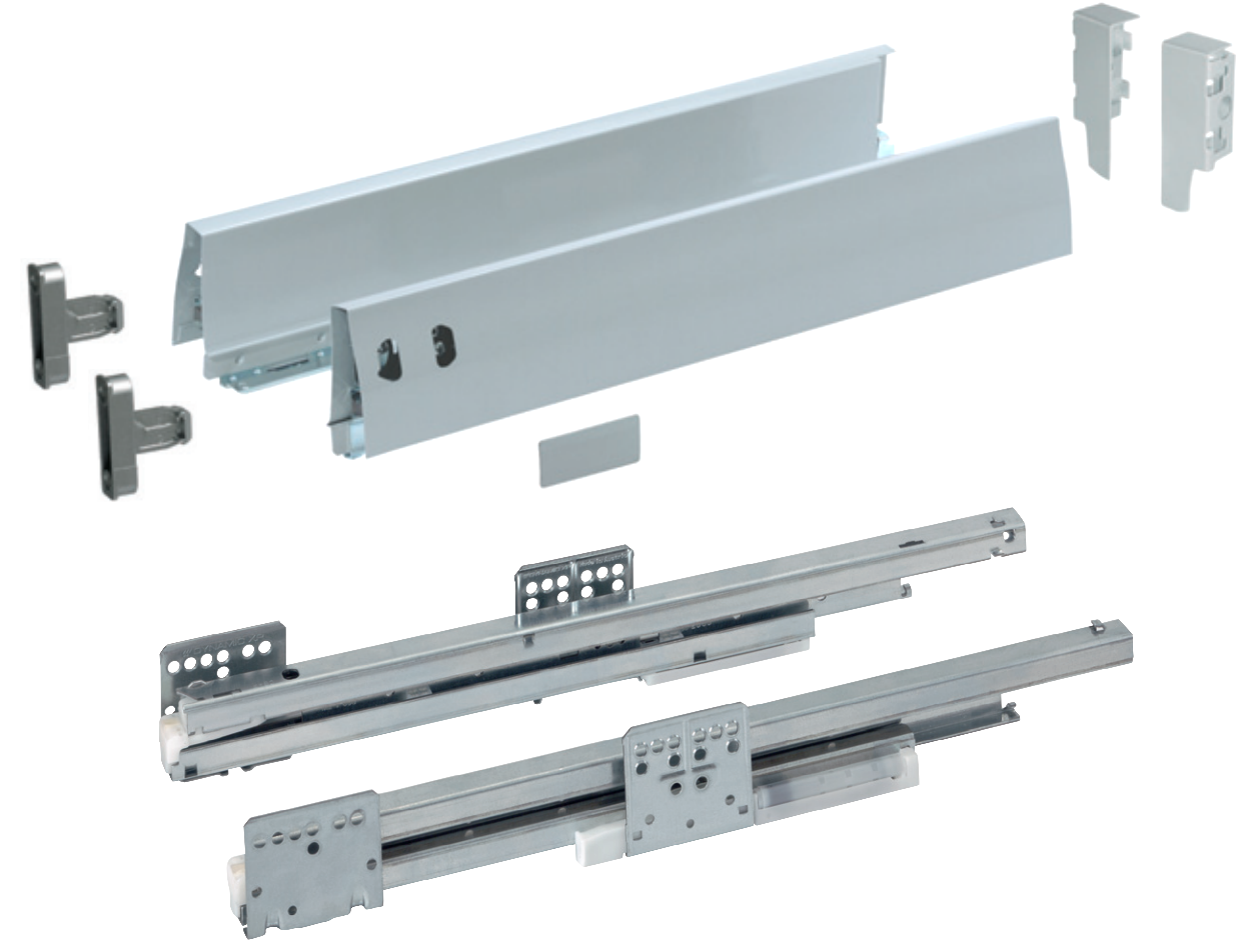 Tiroir GRASS à extension complète, amorti, synchronisé, 40 kg, hauteur 95 mm, DWD-XP Dynamic XP