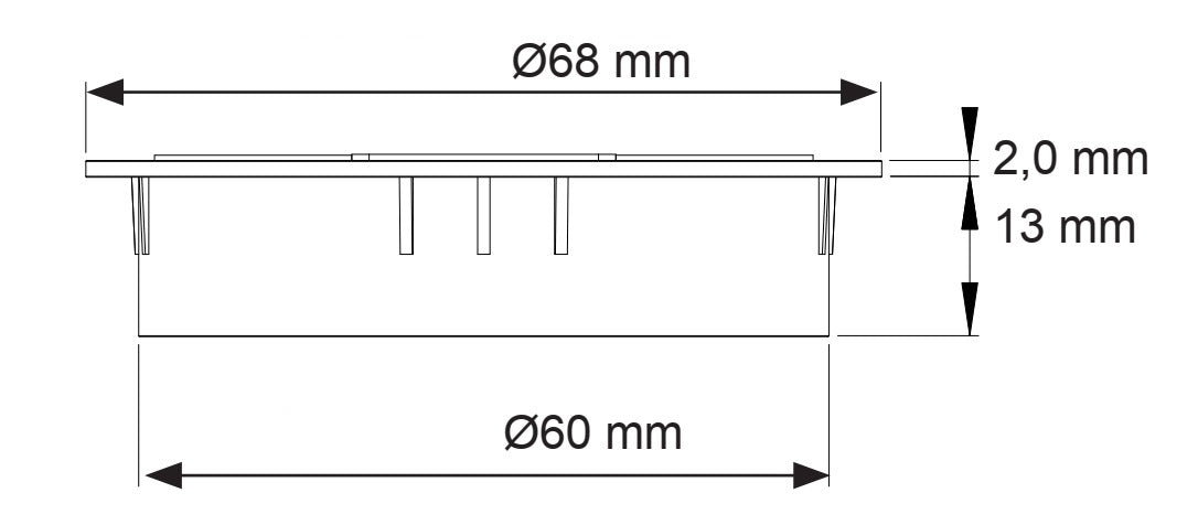 High-quality Zamak cable grommet, Ø 60 mm for desks with brush seal, chrome-plated finish. Desk cable management cable grommet from SISO / Denmark