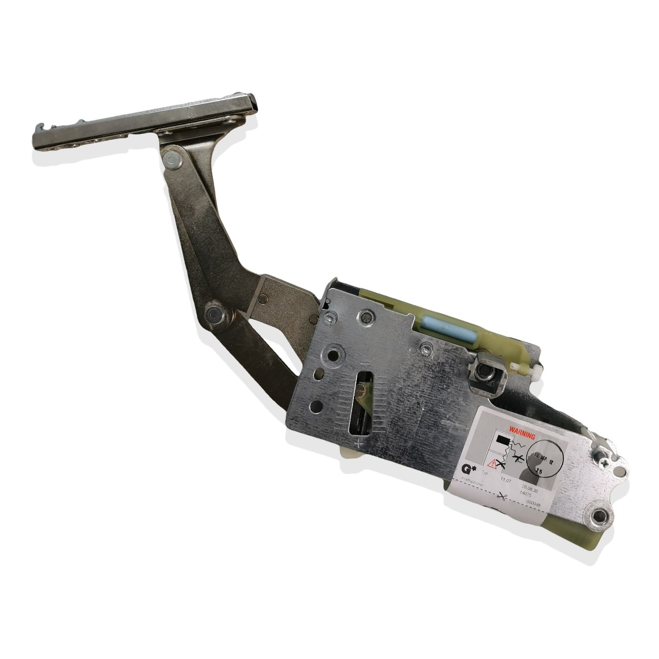 GRASS Hetal Kinvaro S-35 Type 4 / D, power mechanism D (left side ONLY). Pivot flap fitting with opening assistance and adjustable closing damping. Flap fitting includes gray cover cap.