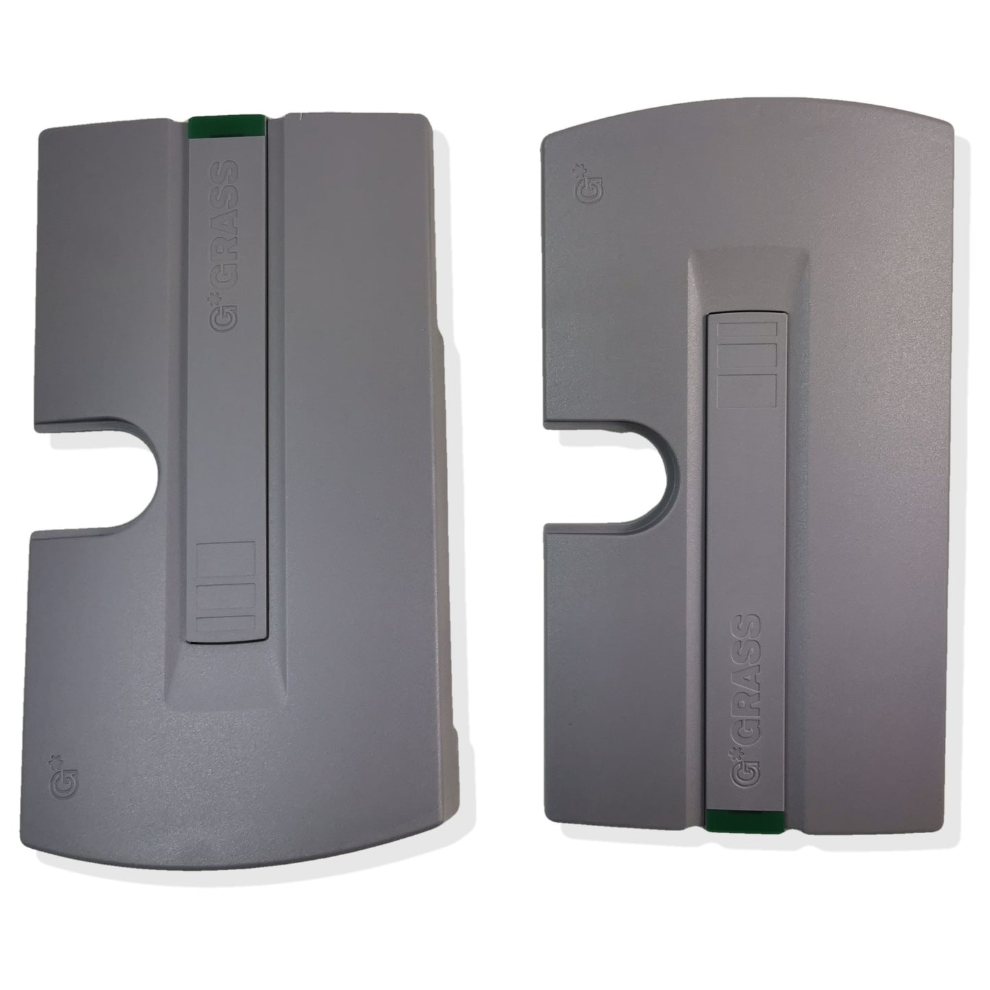 GRASS Hetal Kinvaro S-35 Type 4 / D, D-type power mechanism. Pivot flap fitting with opening assistance and adjustable closing damping. Flap fitting with gray cover caps.