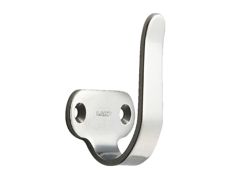 Hook made of brushed stainless steel V2A (SUS304, 1.4301). Can also be used as a handle. By Sugatsune / LAMP® (Japan), 2H