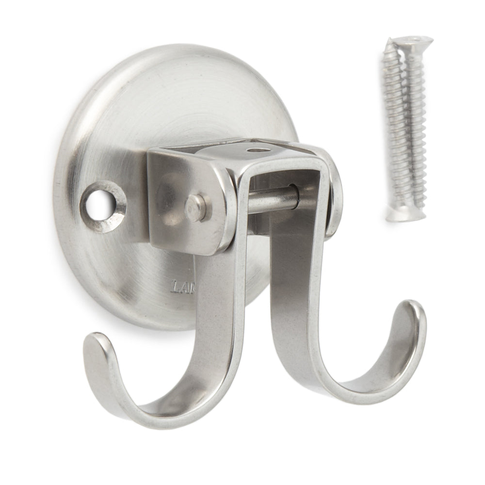 High-quality rotating and pivoting hook made of V2A stainless steel for wall and ceiling mounting. Stainless steel hook RF-U50 from Sugatsune / LAMP® (Japan)