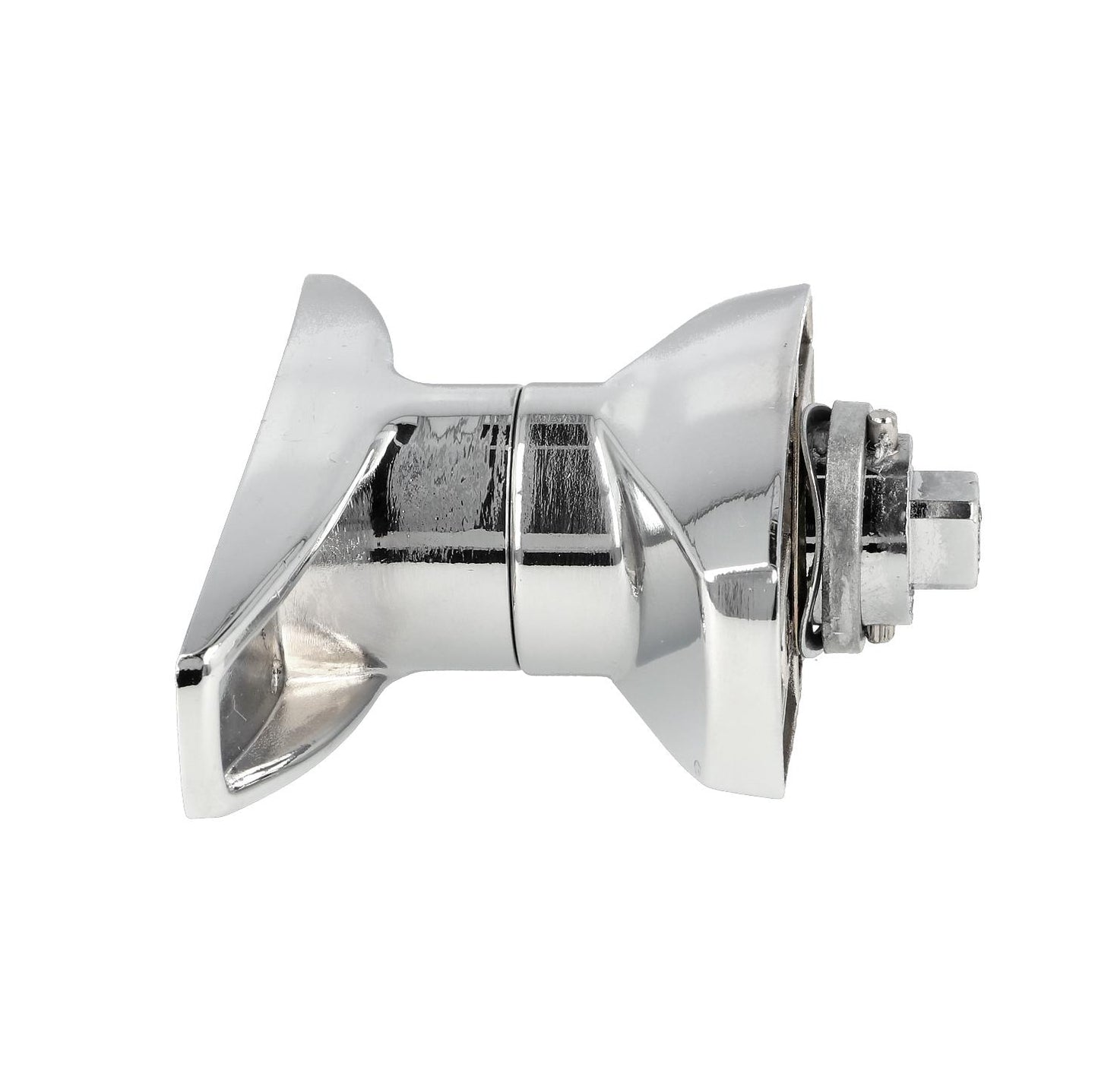 High-quality lockable control cabinet handle with locking cylinder, made of Zamak, with two keys, design: individually keyed, 14.08.055-1. T-handle made of Zamak for control cabinets, lockers, vehicles, and much more, from SISO Denmark
