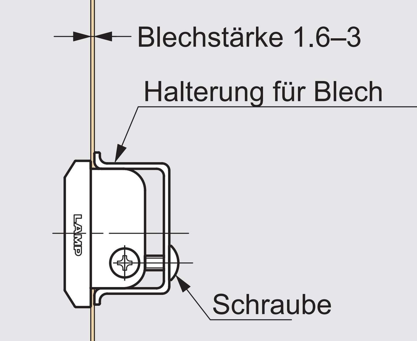 Mounting bracket made of SUS430, surface: glossy polished, 39.5 mm (1.6") XLA-HHA40B. Bracket XLA-HHA40B for Sugatsune recessed pull handles XLA-HHA300 and XLA-HHA600, from Sugatsune / LAMP® (Japan)