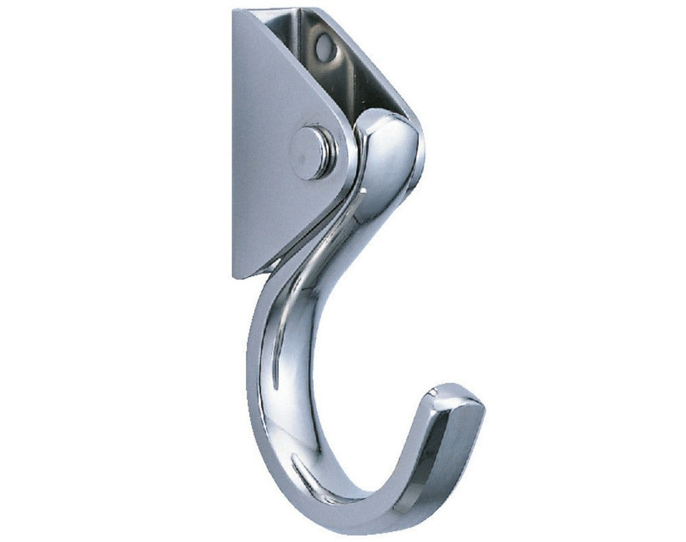Movable heavy-duty hook, made of stainless steel, surface: matte and polished, 55.5 mm (2.2"), XL-JSF40TT. Stainless steel hook for walls, ceilings, bathrooms, outdoors, swimming pools, and much more, from Sugatsune / LAMP® (Japan)