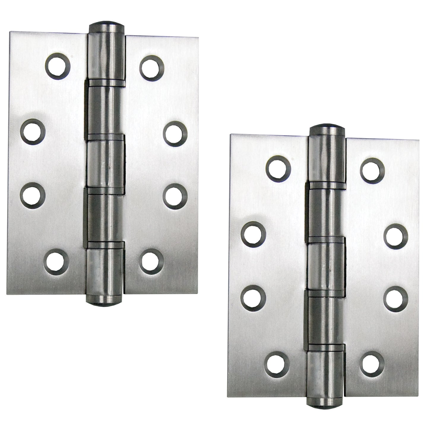2 high-quality UMAXO® stainless steel door hinges, 102 mm, square shape, including screws. Door hinge for heavy doors. Made of SUS304 (V2A) stainless steel, material thickness 3 mm.