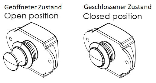 Robuster Druckknopf-Verschluss mit Grifffunktion, aus ABS, Oberfläche: verchromt, Ausführung: rund, 14.03.047-0. Kompakter Druckknopf für Wohnwagen, Yacht, Caravan, Boat, Schranktür, Schublade und viel mehr, von SISO Denmark