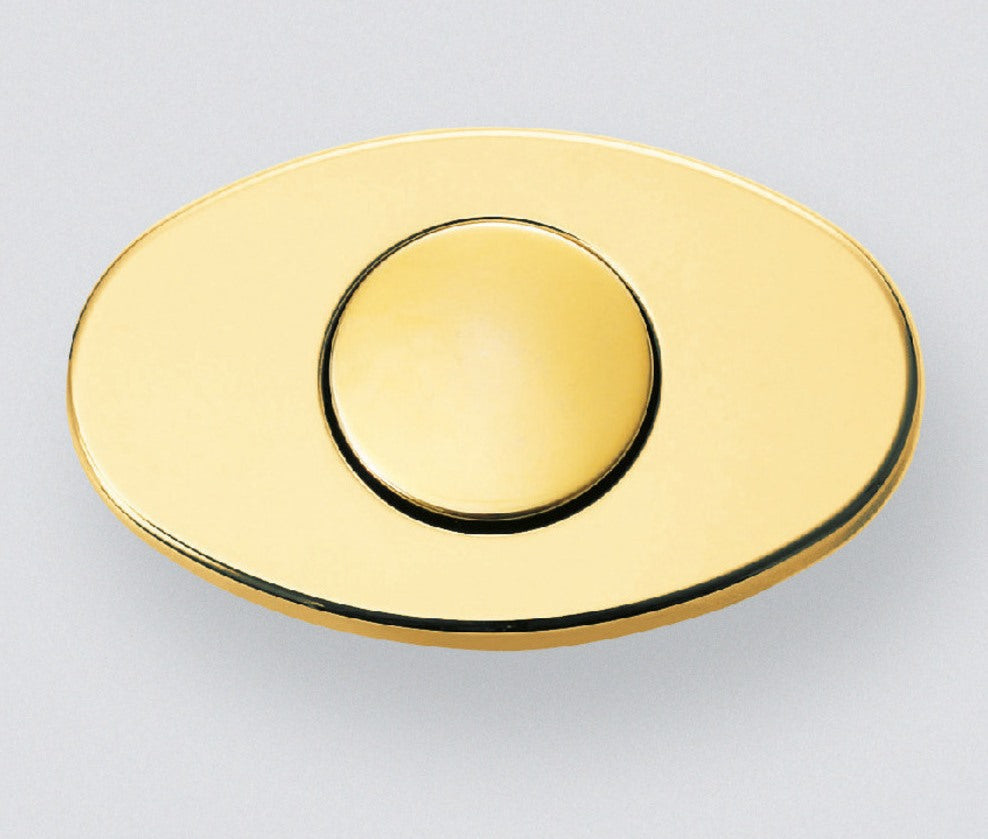 High-quality snap fastener with handle function, made of zinc alloy (ZDC), surface: gold-colored, glossy polished, design: oval, DPL-OV-G. Solid snap fastener for RVs, boats, and much more, from Sugatsune / LAMP® (Japan)