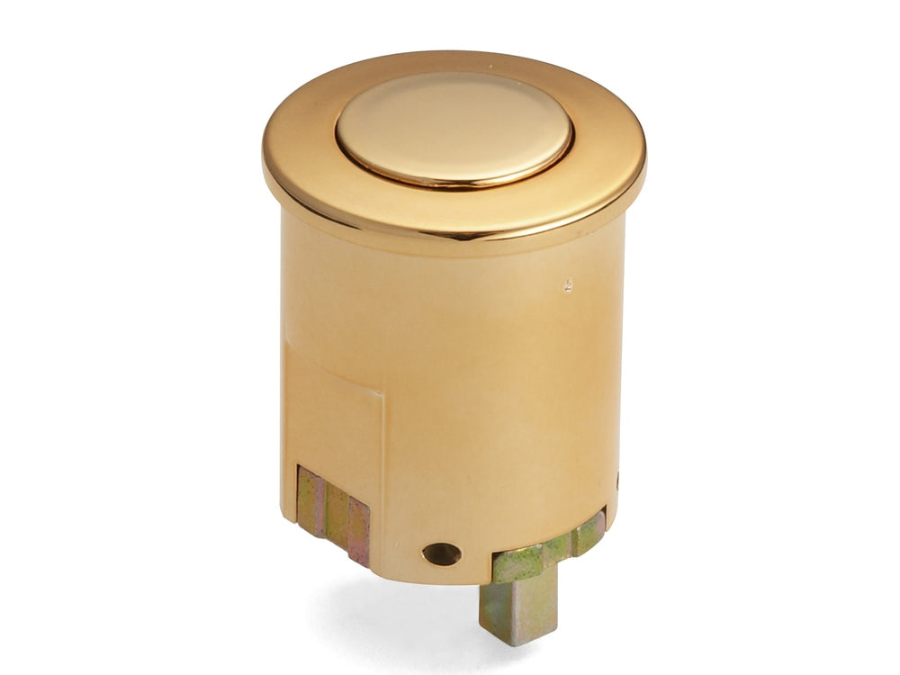 High-quality snap fastener with handle function, made of zinc alloy (ZDC), surface: gold-colored, glossy polished, version: right, PKL05RGA and PKLW. Solid snap fastener for yachts and much more, from Sugatsune / LAMP® (Japan)