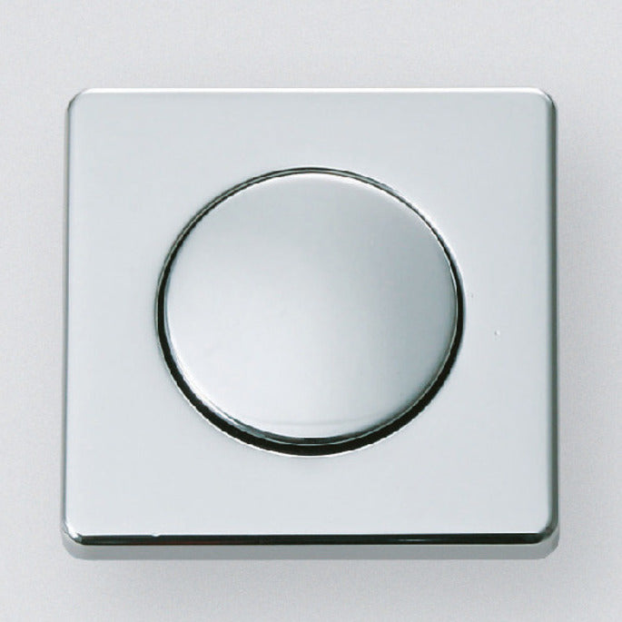 High-quality snap fastener with handle function, made of zinc alloy (ZDC), surface: chrome-plated, design: square, DPL-SQ-CR. Solid snap fastener for RVs, boats, and much more, from Sugatsune / LAMP® (Japan)