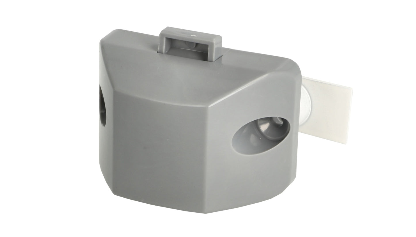 Fermeture à pression de haute qualité avec fonction de fermeture en douceur et de poignée, en Zamak, surface : blanche, design : rectangulaire, 14.03.045-0. Bouton poussoir solide pour caravanes, yachts et bien plus encore, de SISO Danemark