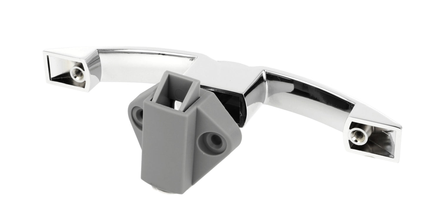 High-quality push-button handle, made of Zamak, surface: chrome-plated, 14.03.070-0 for yacht, caravan, private jet