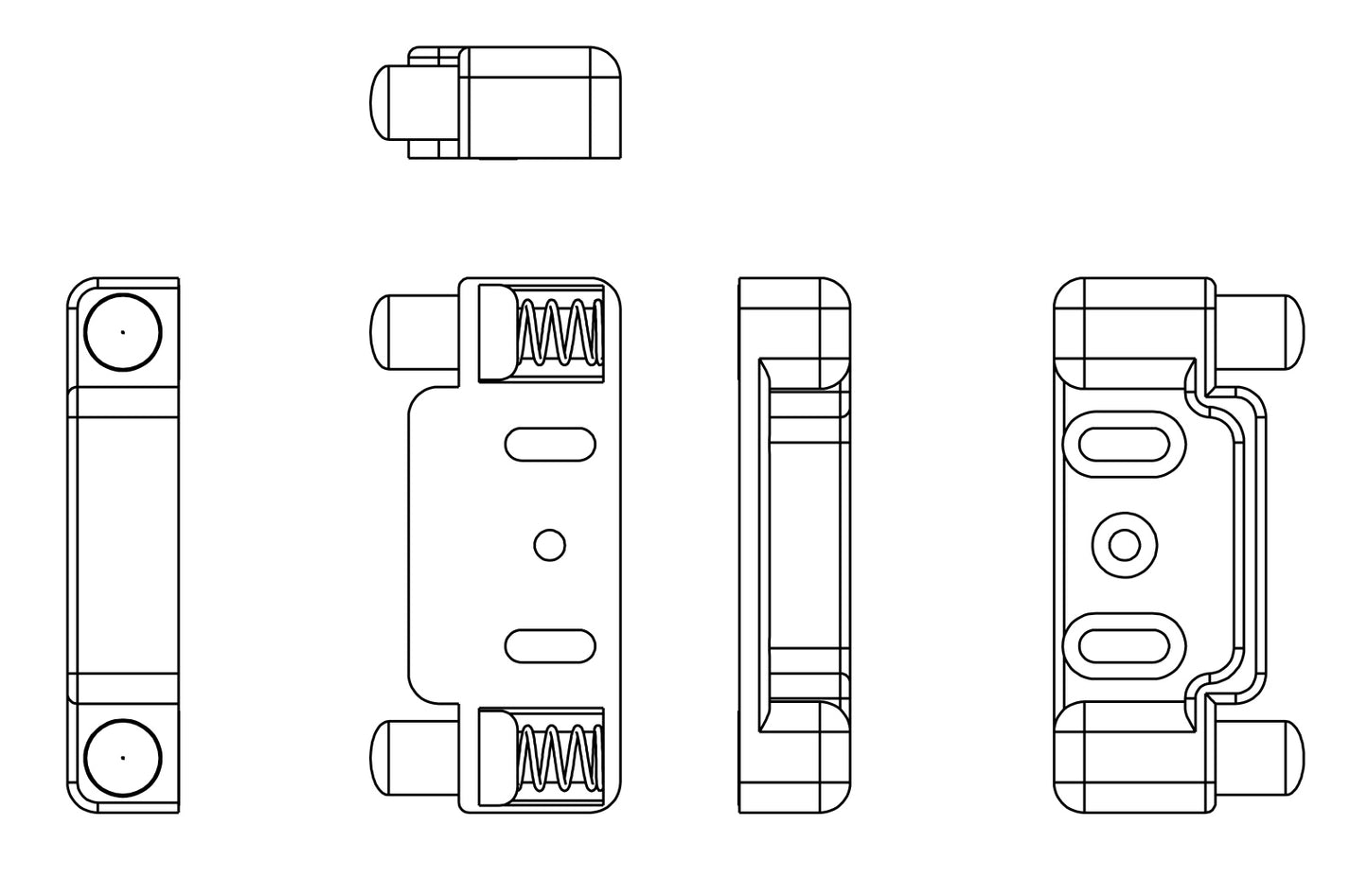 High-quality push-button handle, made of Zamak, surface: chrome-plated, 14.03.070-0 for yacht, caravan, private jet