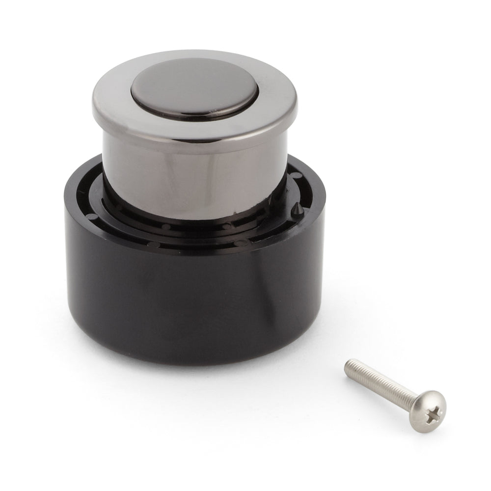 High-quality push-button handle made of zinc alloy, finish: black nickel PK03BN. A high-quality, solid and elegant push-lock made of ZDC for drawers, RV furniture, boats, private aircraft, and much more, from Sugatsune / LAMP® (Japan)