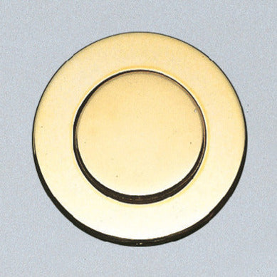 High-quality push-button handle made of zinc alloy, surface: gold-colored, glossy polished, PK04GA. High-quality, solid and elegant push-lock made of ZDC for drawers, RV furniture, boats, private aircraft, and much more, from Sugatsune / LAMP® (Japan)