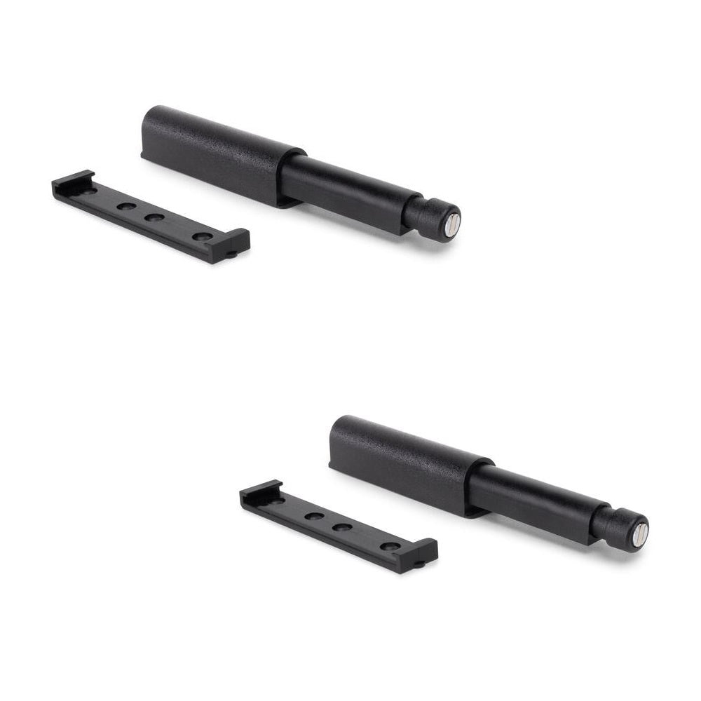 2 elegant push-button catches, surface: black, 62 mm (2-7/16″), design: magnetic, 2033917 for furniture doors, cabinet doors, flaps