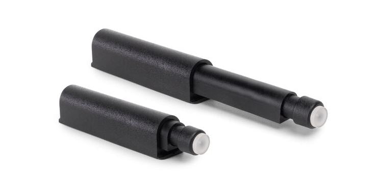 2 elegant push-button catches, surface: black, 62 mm (2-7/16″), design: non-magnetic, 2033817 for furniture doors, cabinet doors, flaps