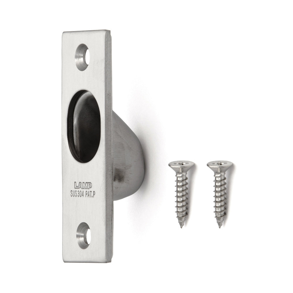 Stainless steel finger pull, V2A (SUS304), 70 mm (2.8") YK-70. High-quality stainless steel finger pull made of V2A (SUS304), satin-finished, for doors, sliding doors, bathrooms, ships, and humid environments from Sugatsune / LAMP® (Japan).