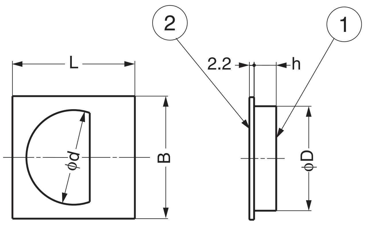 Edelstahl-Griffmuschel, halbkreisförmig, V2A (SUS304), 47 mm (1,9″) SKH-47. Hochwertige Edelstahl-Griffmuschel aus rostfreiem Edelstahl V2A (SUS304), satiniert matt, für Schiebetüre, Türe, Schiffe, feuchte Umgebungen von Sugatsune / LAMP® (Japan)