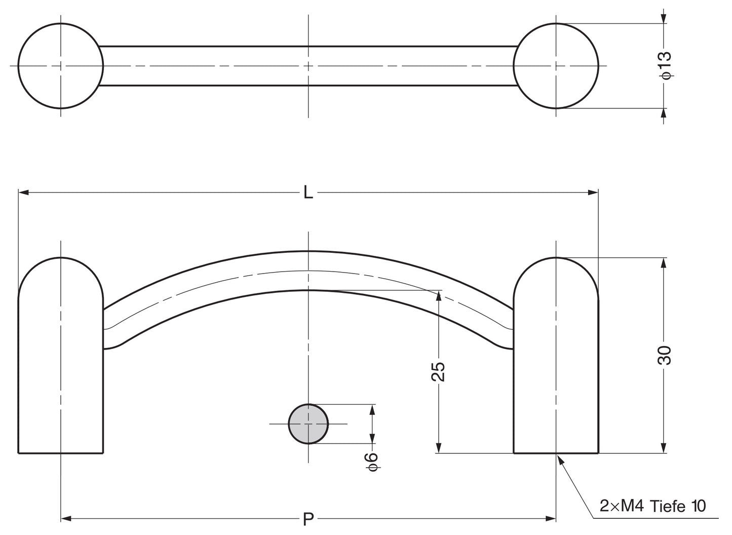 Stainless steel door handle V2A (SUS304), 109 mm (4.3") LX-110M. High-quality solid stainless steel door handle made of V2A (SUS304) for humid environments, ships, food processing, medical, and laboratory equipment from Sugatsune / LAMP® (Japan).