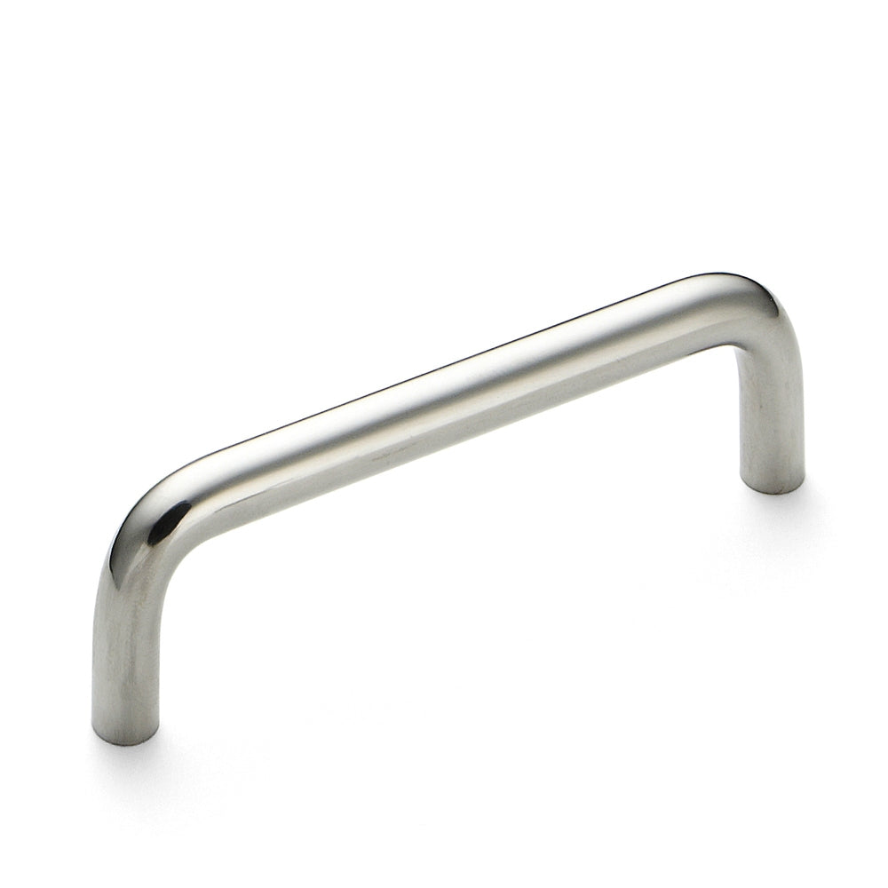 Stainless steel door handle V2A (SUS304), 109 mm (4.3") H-42-C-2. High-quality stainless steel door handle made of V2A (SUS304), glossy polished, for humid environments, ships, food processing, and medical applications from Sugatsune / LAMP® (Japan).