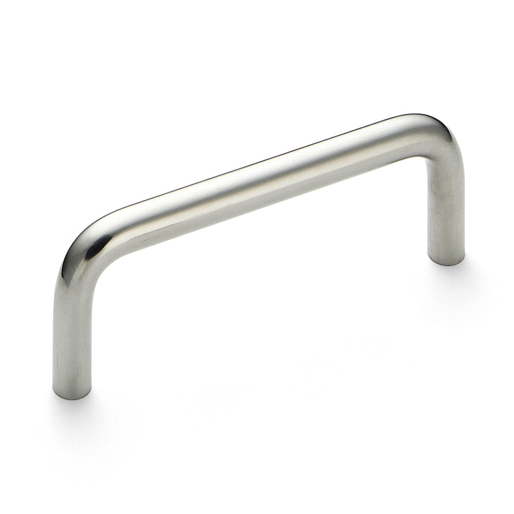 Stainless steel door handle V2A (SUS304), 120 mm (4.8") H-42-C-3. High-quality stainless steel door handle made of V2A (SUS304), glossy polished, for humid environments, ships, food processing, and medical applications from Sugatsune / LAMP® (Japan).