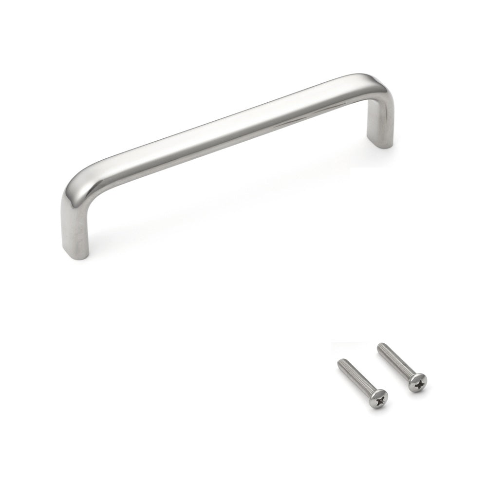 Stainless steel door handle V2A (SUS304), 150 mm (6") EC-150M. High-quality solid stainless steel door handle made of V2A (SUS304) for humid environments, ships, food processing, and medical applications from Sugatsune / LAMP® (Japan)