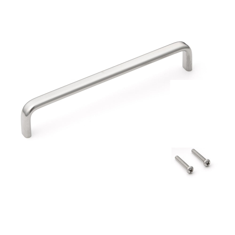 Stainless steel door handle V2A (SUS304), 220 mm (8-11/16") EC-220M. High-quality solid stainless steel door handle made of V2A (SUS304) for humid environments, ships, food processing, and medical applications from Sugatsune / LAMP® (Japan).