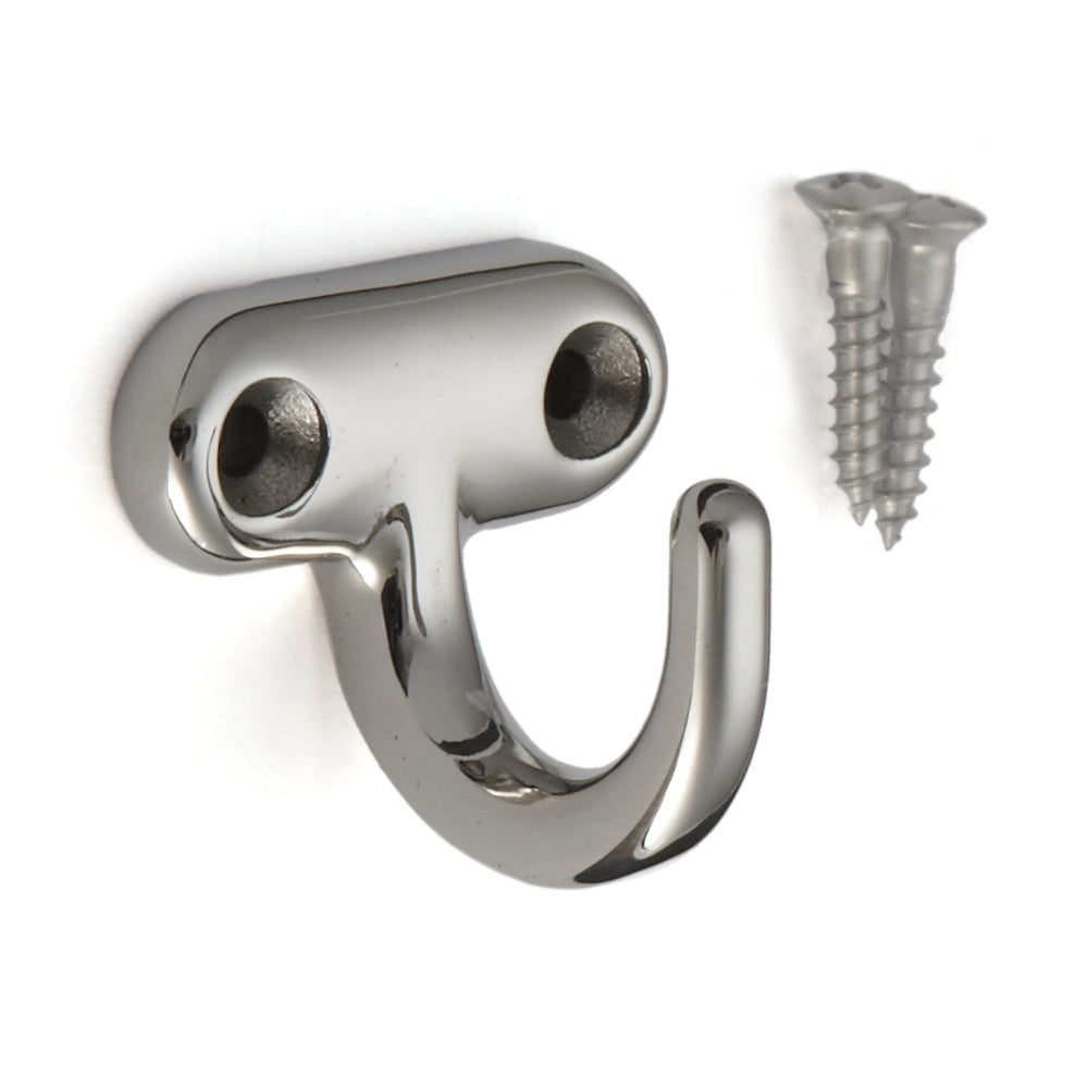 High-quality stainless steel hook, made of solid stainless steel, load capacity: 20 kg, 25 mm (1"), EP-25. Stainless steel wall hook for coat racks, bathrooms, outdoors, swimming pools, and much more, from Sugatsune / LAMP® (Japan)