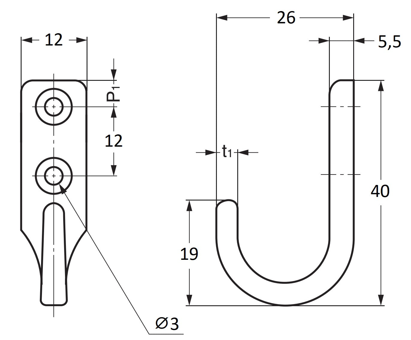 High-quality stainless steel hook, made of solid stainless steel, load capacity: 24 kg, 40 mm (1.6"), EL-25. Stainless steel wall hook for coat racks, bathrooms, outdoors, swimming pools, and much more, from Sugatsune / LAMP® (Japan)