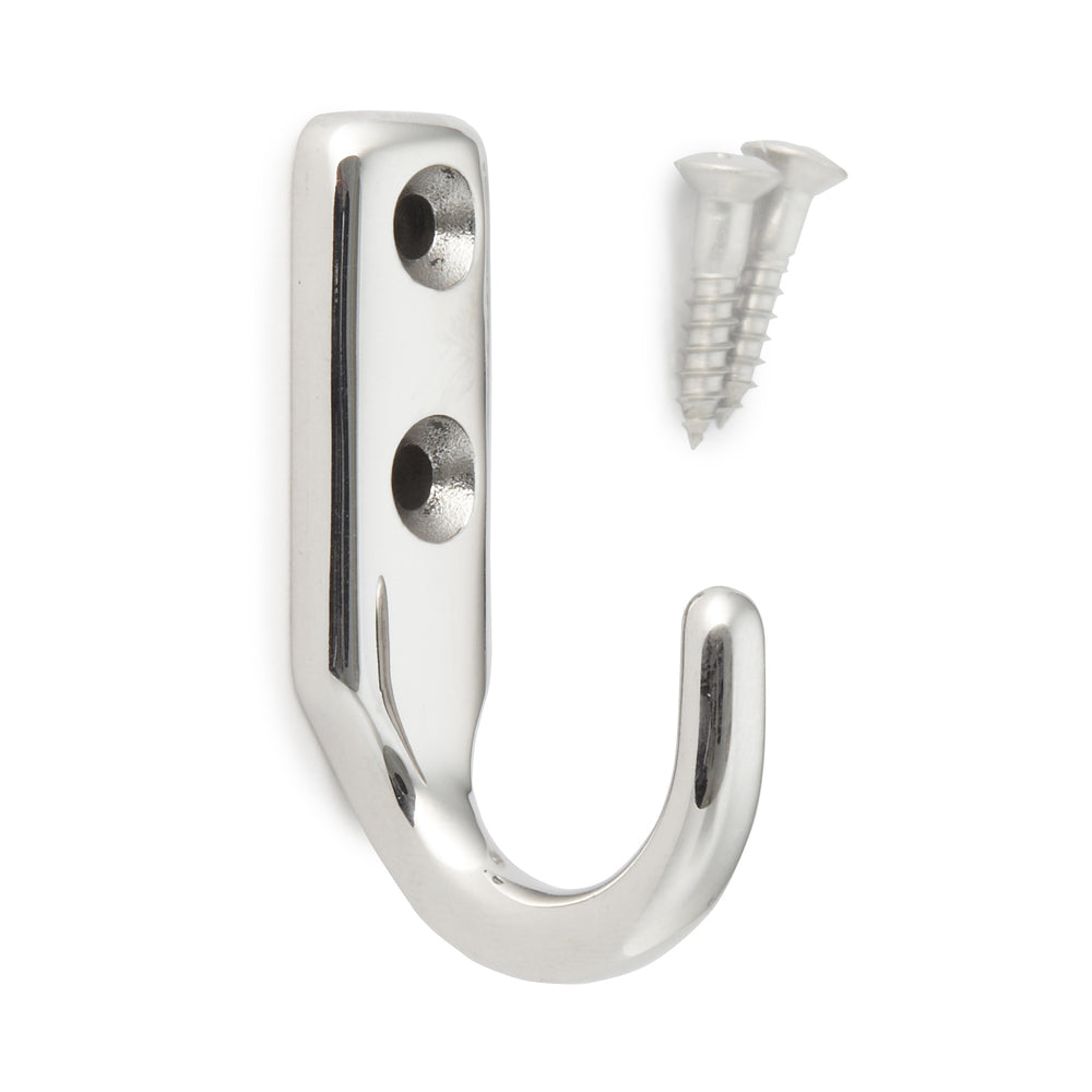 High-quality stainless steel hook, made of solid stainless steel, load capacity: 20 kg, 54.5 mm (2.2"), EL-30. Stainless steel wall hook for coat racks, bathrooms, outdoors, swimming pools, and much more, from Sugatsune / LAMP® (Japan)