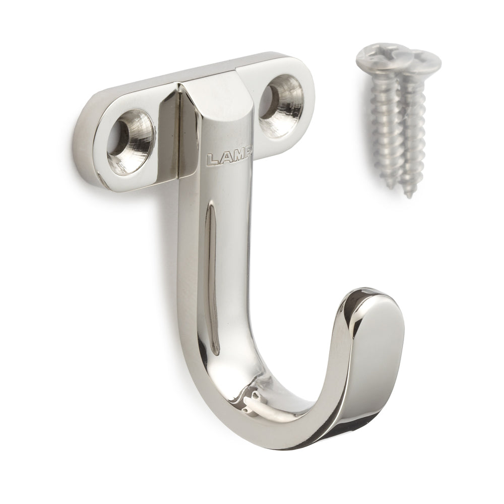 High-quality stainless steel wall hook, made of solid stainless steel, 45 mm (1.8"), KB-H-35. Stainless steel wall hook for humid environments, outdoor use, shipbuilding, and much more, from Sugatsune / LAMP® (Japan)