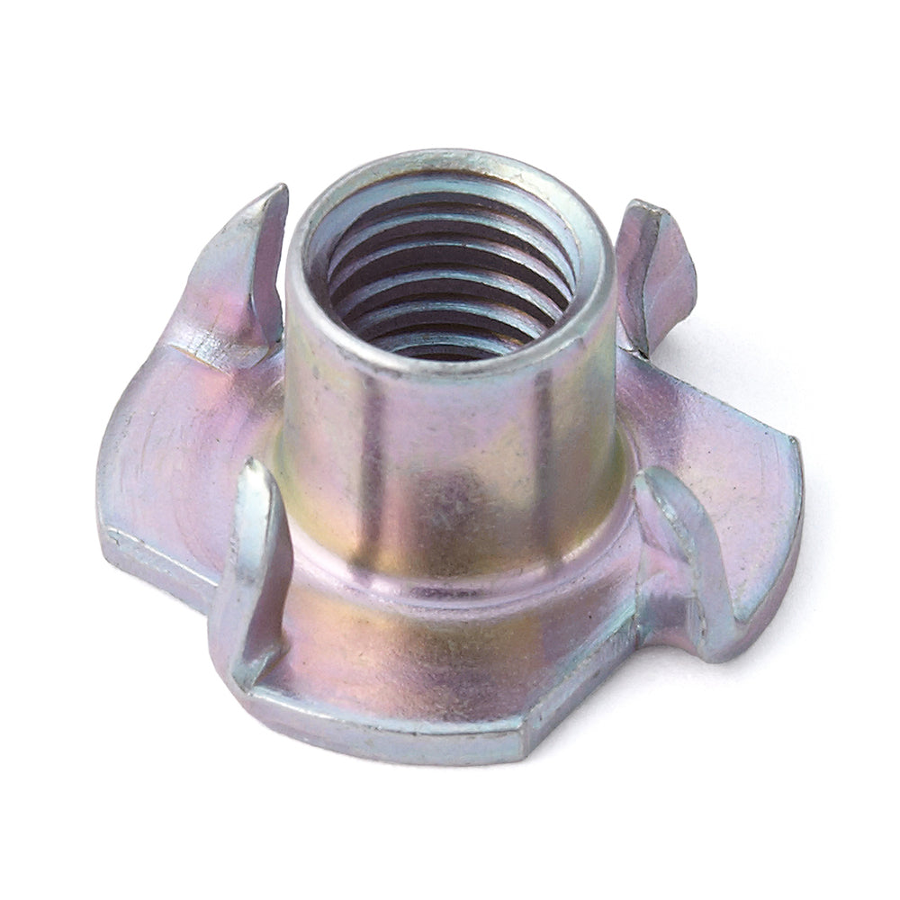 4 Stück Einschlagmutter mit M10 Gewinde, aus robustem Stahl, Oberfläche: verzinkt, gelb, 25,5 mm (1,1″), SC-124-10. Einschlaggewinde (drive-in nut), für Schraube, Sofafuß, Möbelrolle, Fertighausbau und viel mehr, von Sugatsune / LAMP® (Japan)
