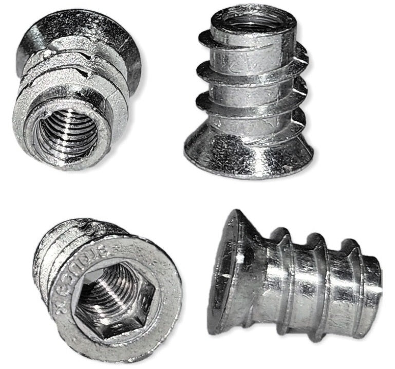 20 pieces of high-quality screw-in sockets with M6 internal thread, countersunk head with hexagon socket and cover edge, surface: galvanized, 13 mm (0.6″), 8008005. Screw-in nuts for furniture, wood panels, chipboard, tables and much more, by EMUCA
