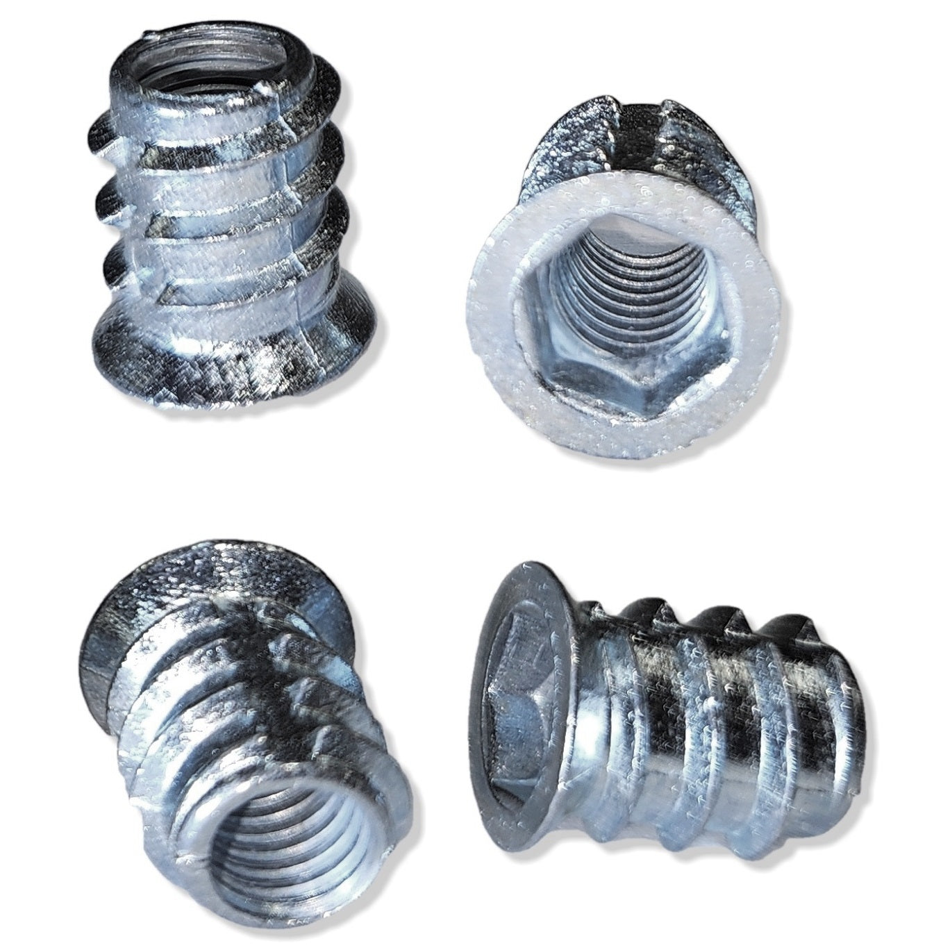 20 Stück hochwertige Einschraubmuffe mit M8 Innengewinde, Senkkopf mit Innensechskant und Abdeckrand, Oberfläche: verzinkt, 15 mm (0,6″), 8007605. Einschraubmutter für Möbel, Holzplatte, Spanplatte, Tisch und viel mehr, von EMUCA