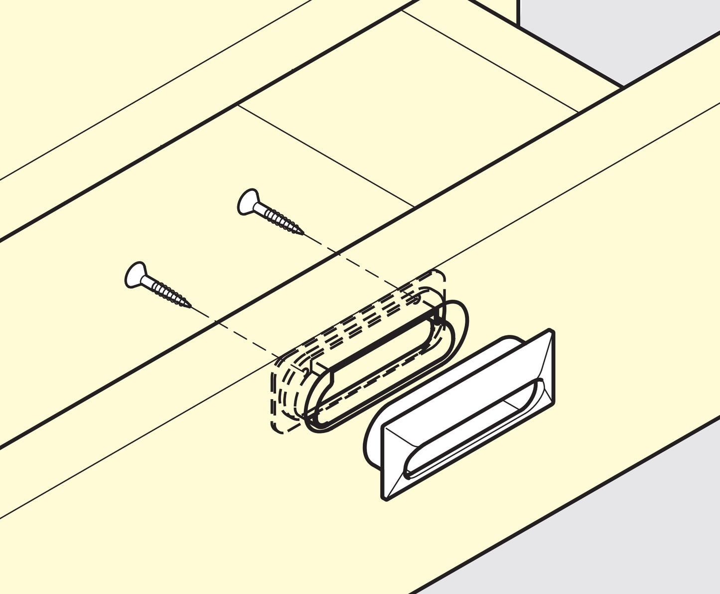 Unique V2A (SUS304) vented pull handle, black, 105 mm (4.2") UTA-105BL. Ventilated pull handle made of stainless steel V2A (SUS304), satin finish, for drawers, cabinets, humid environments, ships from Sugatsune / LAMP® (Japan)