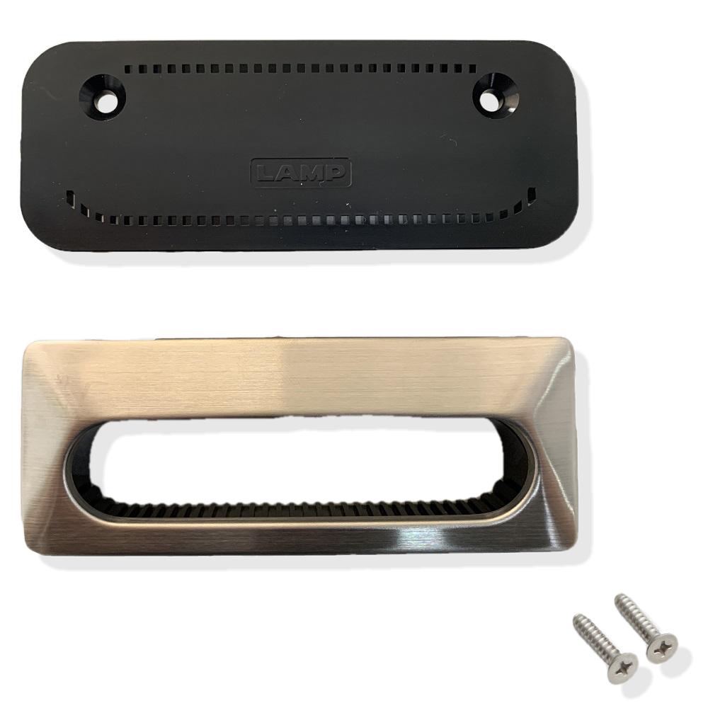 Unique V2A (SUS304) vented pull handle, black, 105 mm (4.2") UTA-105BL. Ventilated pull handle made of stainless steel V2A (SUS304), satin finish, for drawers, cabinets, humid environments, ships from Sugatsune / LAMP® (Japan)