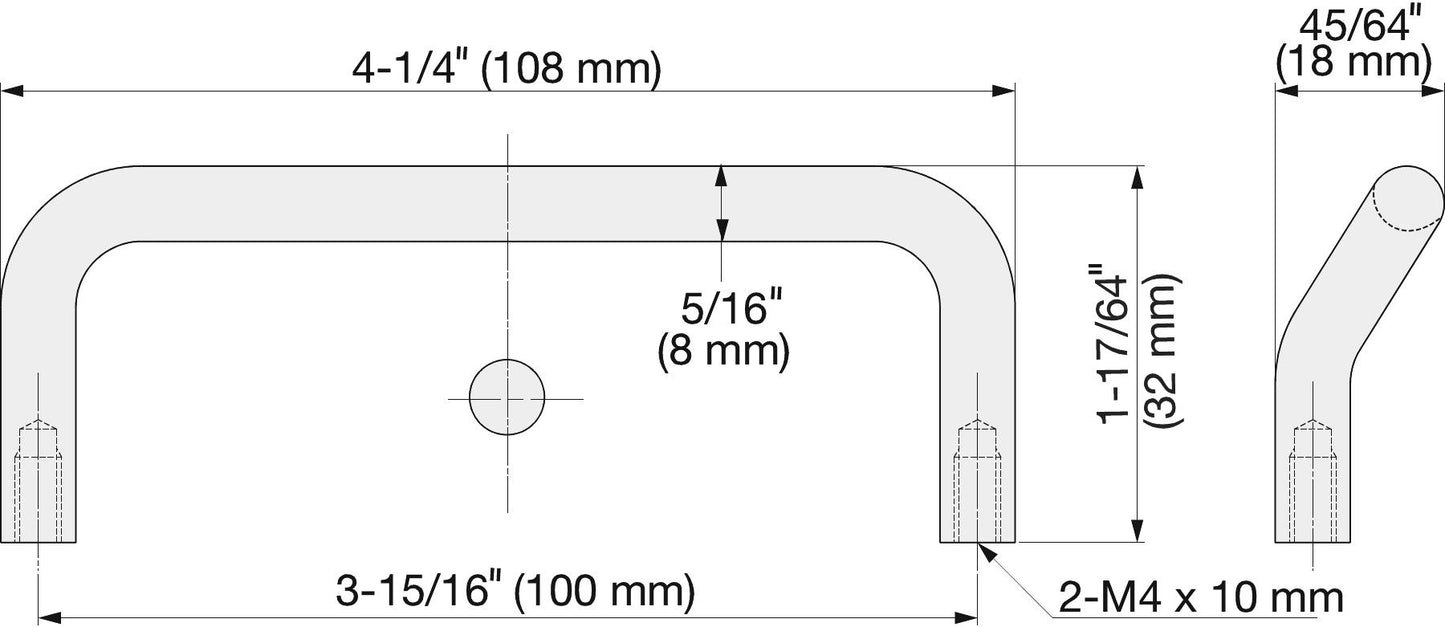 Ergonomischer Edelstahl-Türgriff V2A (SUS304), 108 mm (4,3″) H-75-C-108. Hochwertiger ergonomischer Edelstahl-Türgriff aus rostfreiem Edelstahl V2A (SUS304), glänzend poliert, für feuchte Umgebungen, Schiffe, Maschinenbau von Sugatsune / LAMP® (Japan)