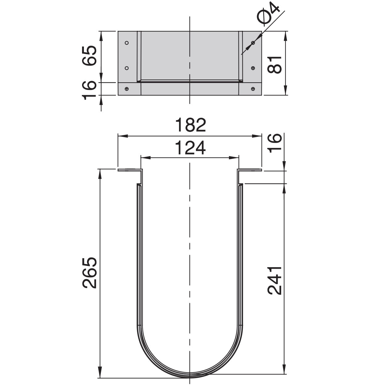 Gebogener Siphonausschnitt, aus Kunststoff, Oberfläche: weiß, 3044415 für Waschtischunterschrank, Küchenschrank, Badschrank, Siphon, Ablauf