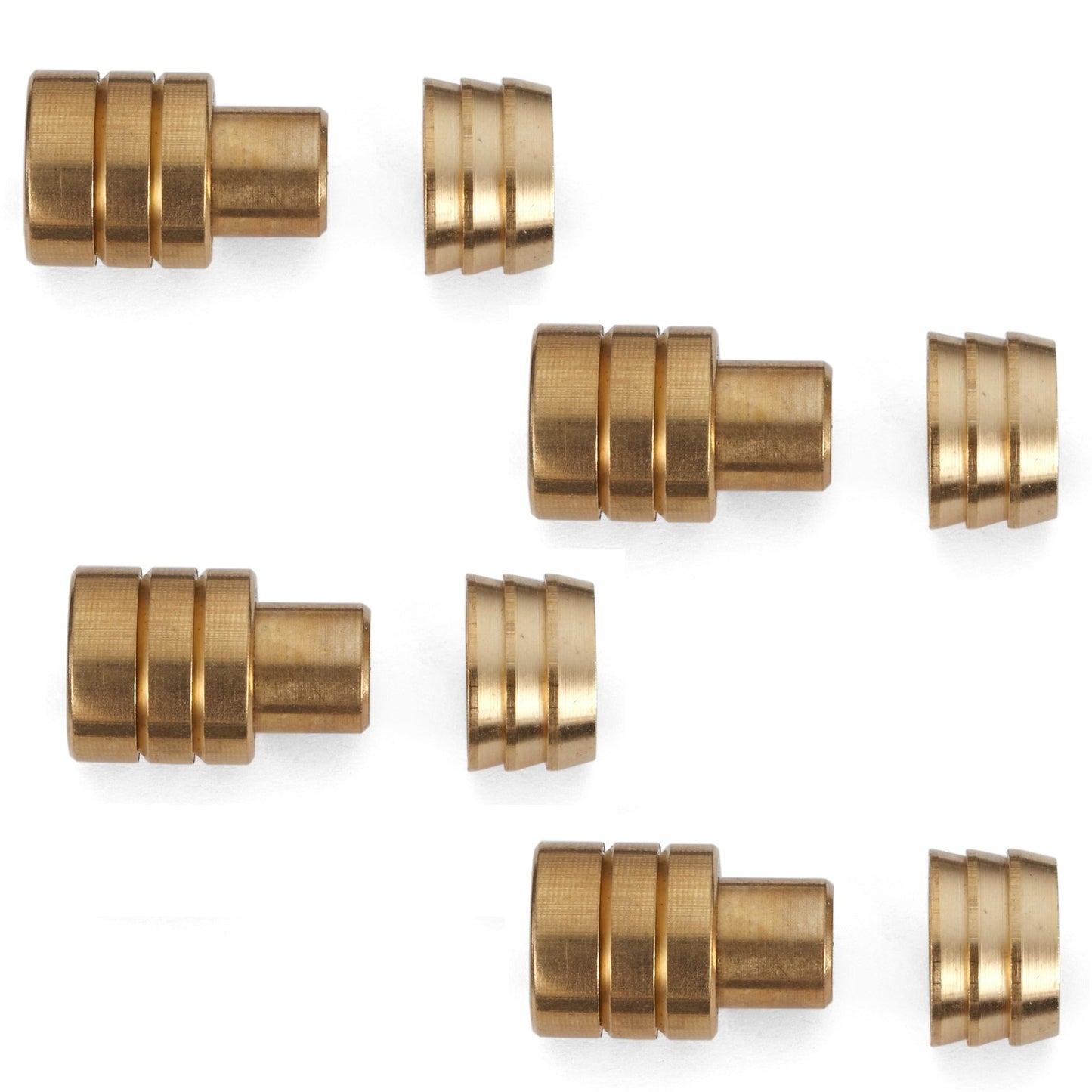4 pieces of high-quality spring-loaded cabinet fasteners, made of brass, CF-237. Two-piece dowel connectors with spring for cabinets, panels, work surfaces, countertops, and much more, from Sugatsune / LAMP® (Japan)