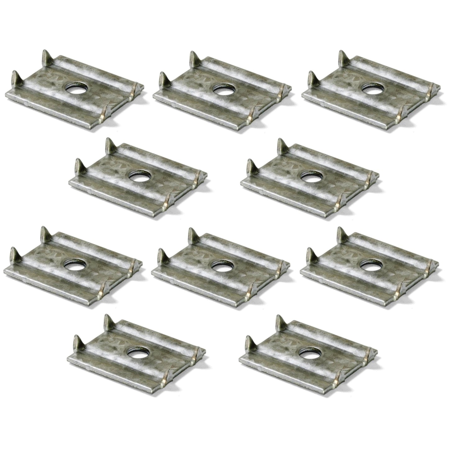 10 pieces of rectangular serrated steel wood connectors. Finish: galvanized, 18 mm, 8200505. Rectangular connecting plate with 4 sharp teeth.