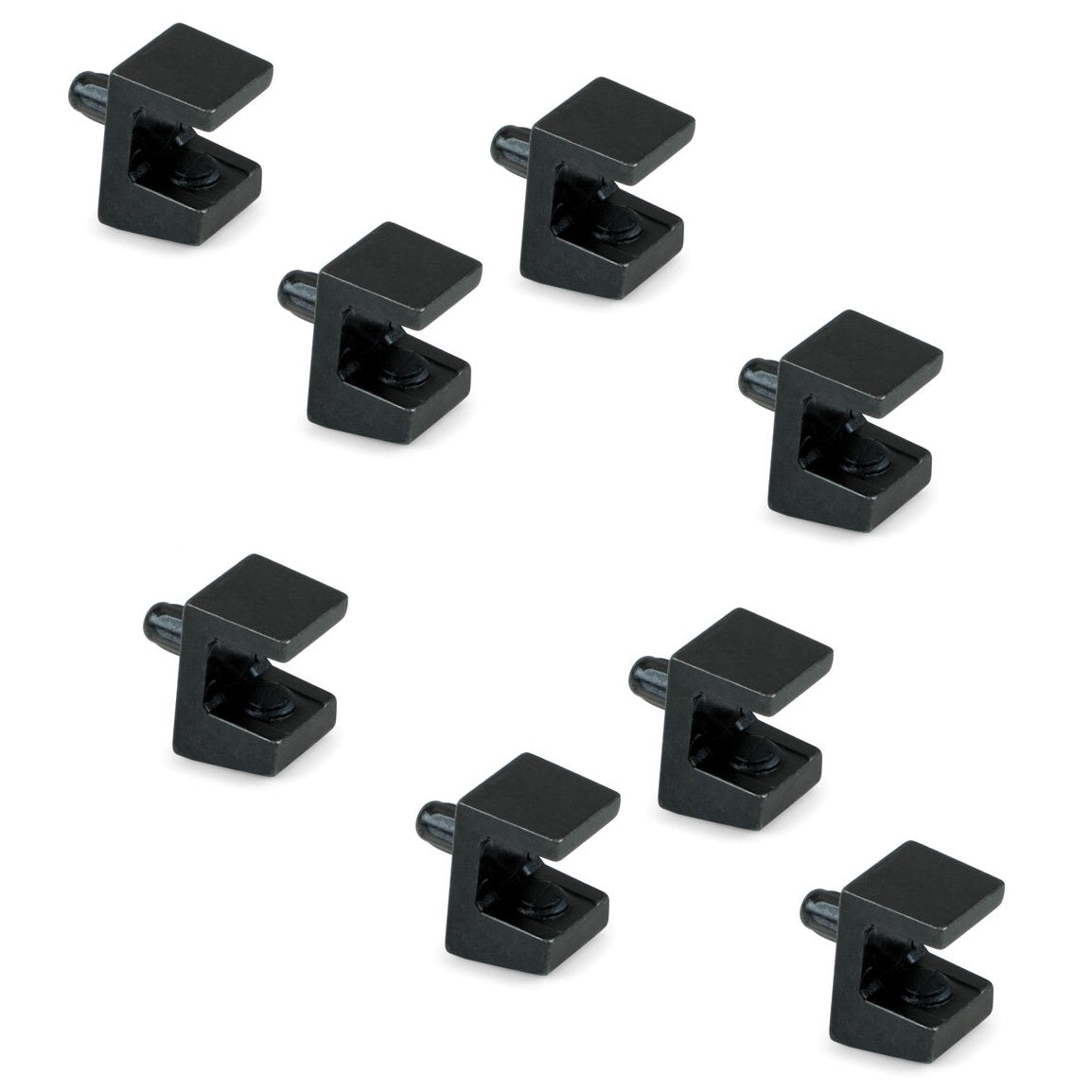 8 Stück hochwertiger Glasbodenträger, Oberfläche: schwarz, 5 mm (13/64″), 4007953 für Glasregalböden, Glasschrankböden, Badezimmerschränke
