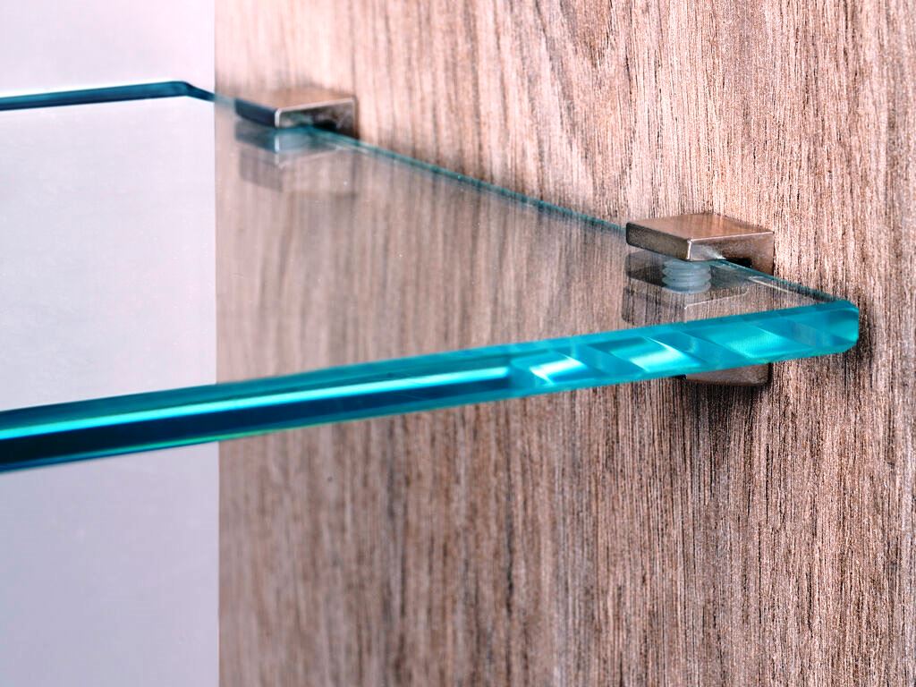 8 pieces of high-quality glass shelf supports, surface: nickel-plated, 3 mm (1/8″), 4010007 for glass shelves, glass cabinet shelves, bathroom cabinets