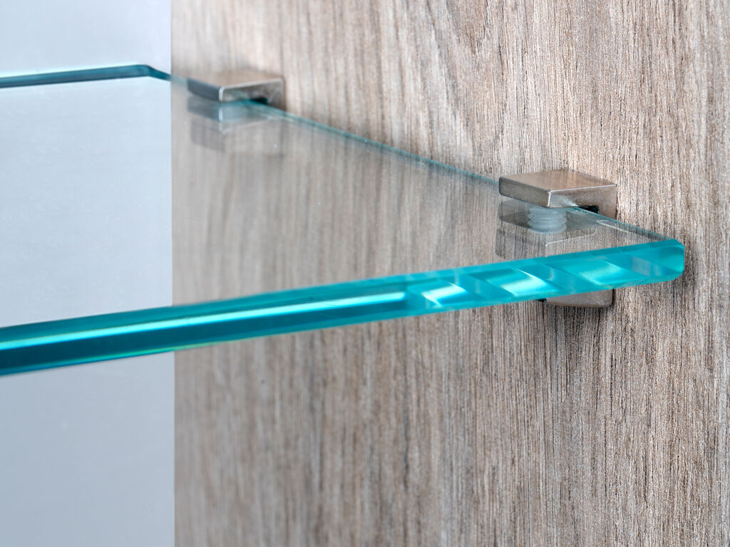 8 Stück hochwertiger Glasbodenträger, Oberfläche: vernickelt, 5 mm (13/64″), 4007907 für Glasregalböden, Glasschrankböden, Badezimmerschränke