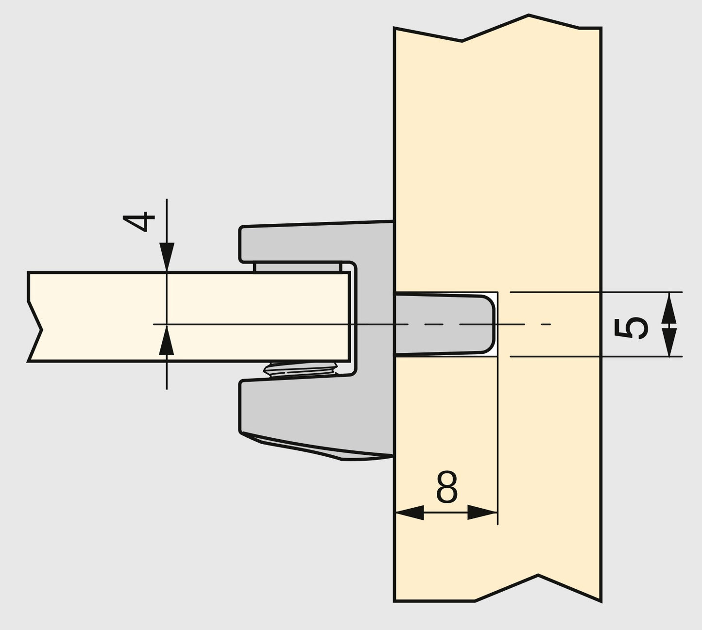8 Stück hochwertiger Glasbodenträger, Oberfläche: vernickelt, 5 mm (13/64″), 4007907 für Glasregalböden, Glasschrankböden, Badezimmerschränke