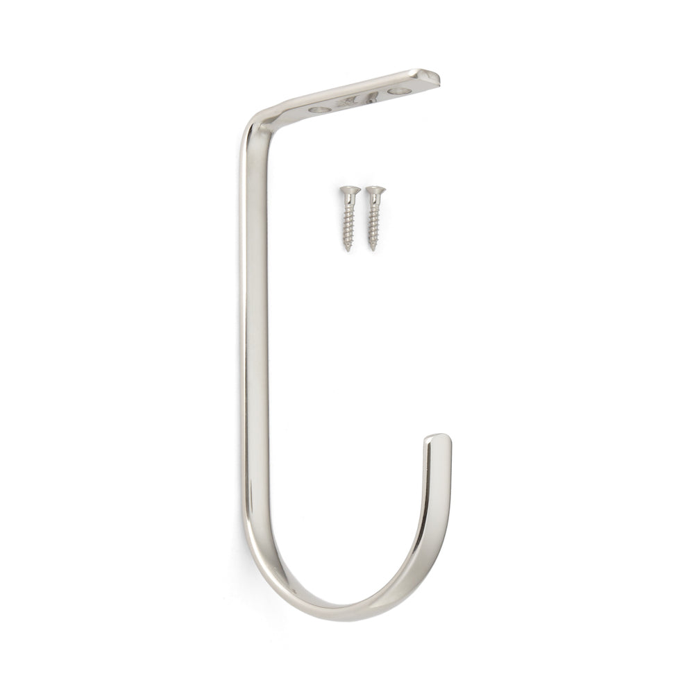 High-quality, large universal hook for ceiling mounting or under-shelf mounting, made of stainless steel, 180 mm (7.1"), JFT180M. Heavy-duty hook made of V2A for humid environments, outdoor use, shipbuilding, and much more, from Sugatsune / LAMP® (Japan)