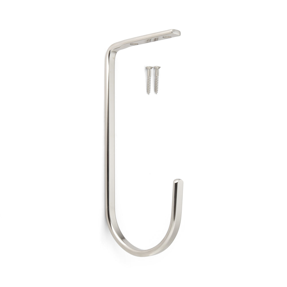 High-quality, large universal hook for ceiling or under-shelf mounting, made of stainless steel, 260 mm (10.3"), JFT260M. Heavy-duty hook made of V2A for humid environments, outdoor use, shipbuilding, and much more, from Sugatsune / LAMP® (Japan)