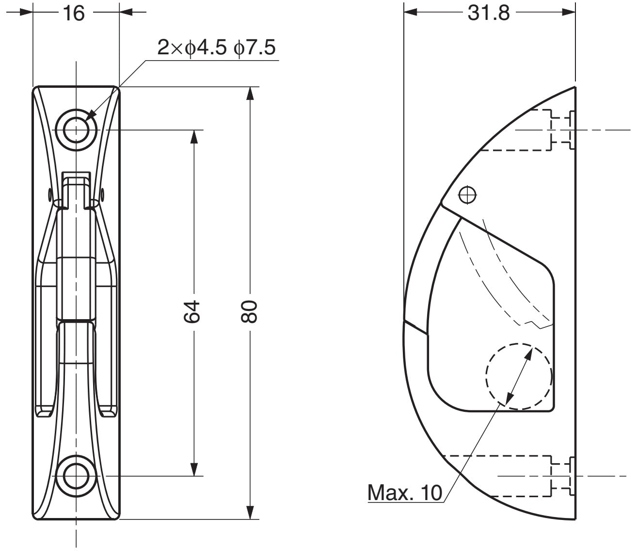 High-quality hook with safety catch made of SUS316 stainless steel, EN-R80. Rope hook with safety catch made of V4A for shipbuilding, outdoor use, humid environments, harsh environments, and much more, from Sugatsune / LAMP® (Japan)