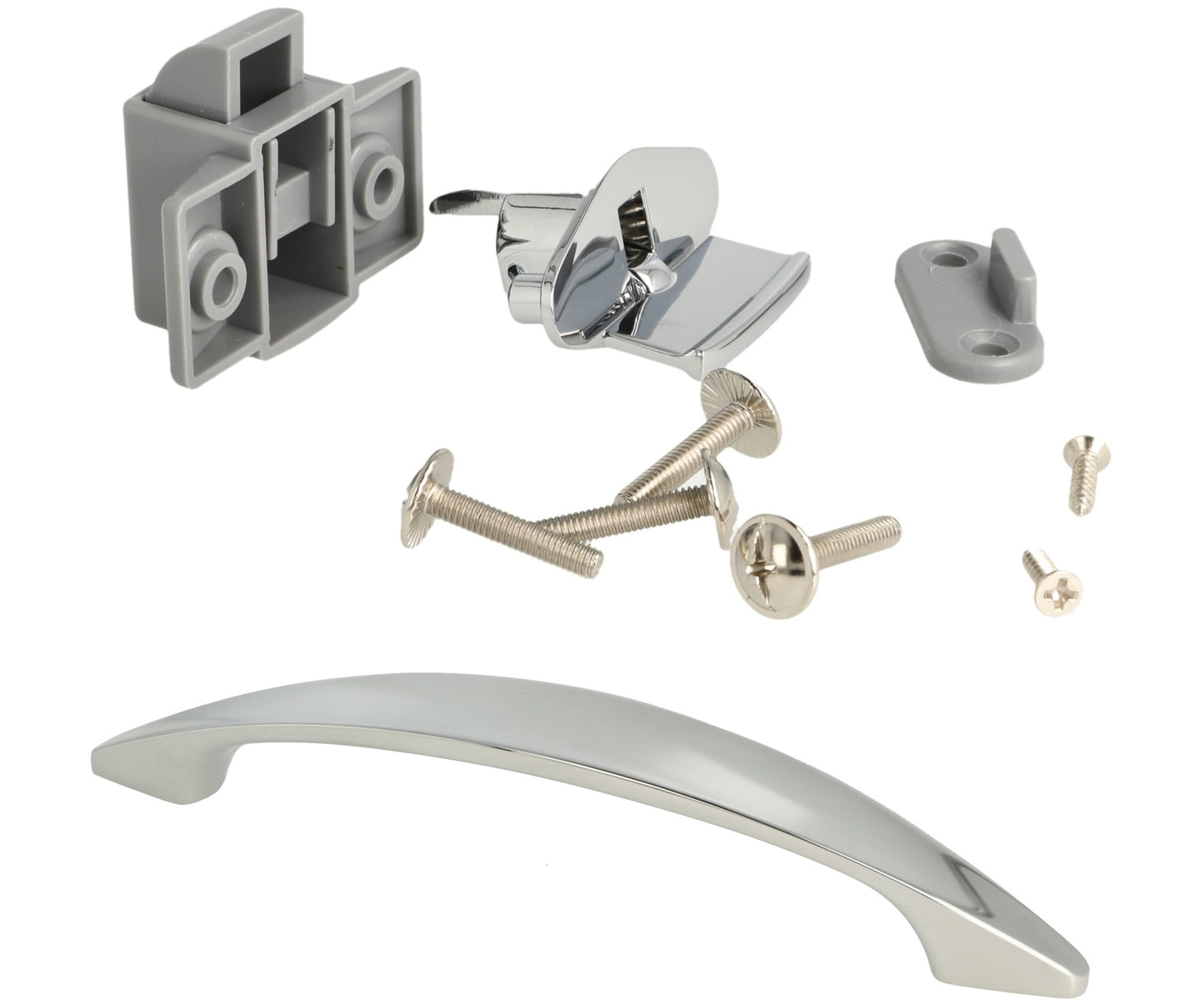 High-quality lever handle lock, made of Zamak, surface: chrome-plated, 14.03.080-0+14.03.080-5 for yachts, caravans, private jets, and caravans