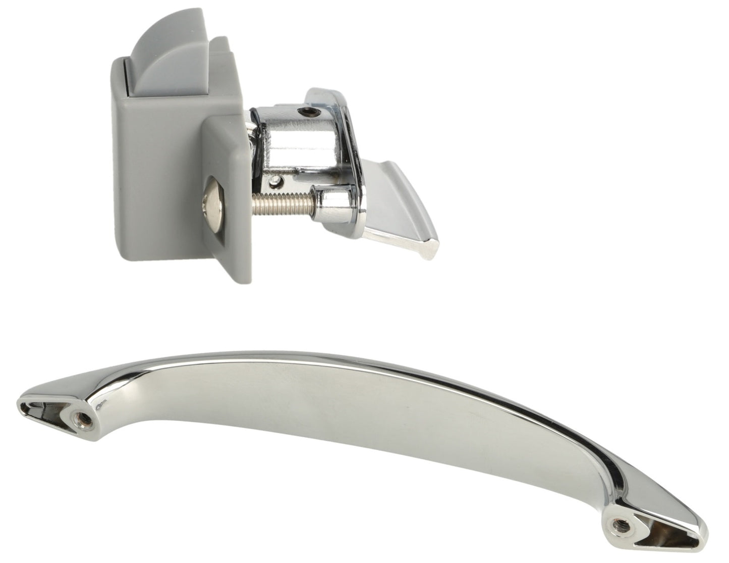 High-quality lever handle lock, made of Zamak, surface: chrome-plated, 14.03.080-0+14.03.080-5 for yachts, caravans, private jets, and caravans